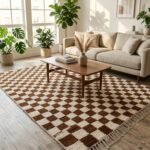 Handwoven Wool Moroccan Rug | Modern Geometric Pattern view 2