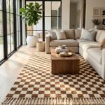 Handwoven Wool Moroccan Rug | Modern Geometric Pattern view 3