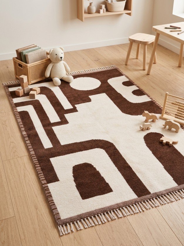 Premium Wool Moroccan Area Rug | Artisan Handmade Design