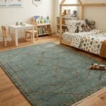 Vintage Style Wool Oushak Rug | Hand Knotted Carpet view 4