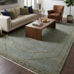 Vintage Style Wool Oushak Rug | Hand Knotted Carpet view 3