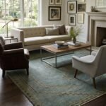 Vintage Style Wool Oushak Rug | Hand Knotted Carpet view 2
