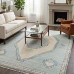 Oushak Floral Wool Carpet | Hand Knotted Handmade Rug view 5