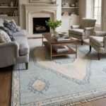 Oushak Floral Wool Carpet | Hand Knotted Handmade Rug view 4