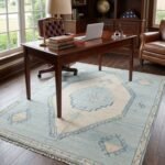 Oushak Floral Wool Carpet | Hand Knotted Handmade Rug view 2