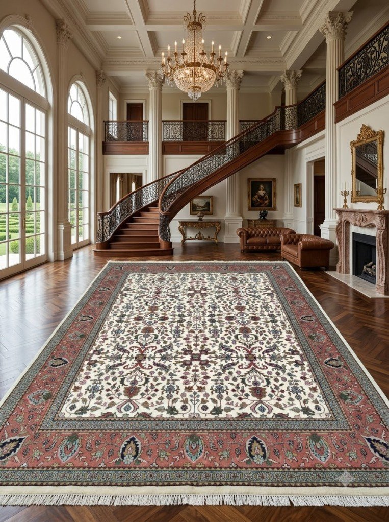Old-World Oushak Wool Carpet | Traditional Hand Knotted Rug
