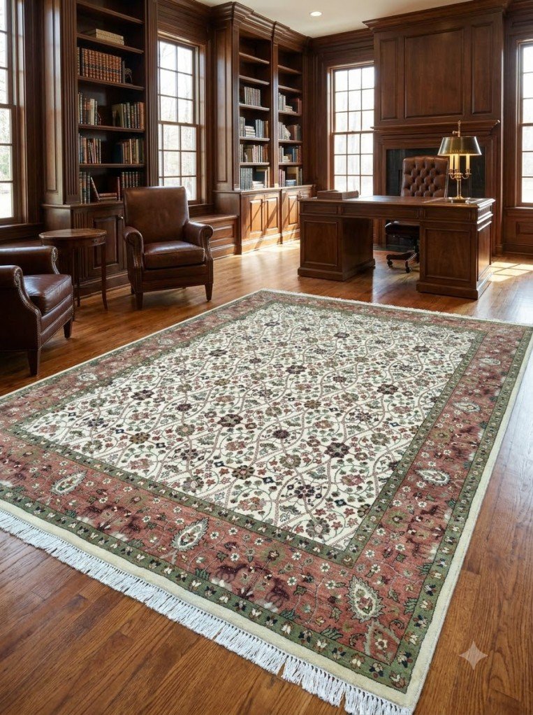 Heritage Oushak Wool Carpet | Hand Knotted in Jaipur, India