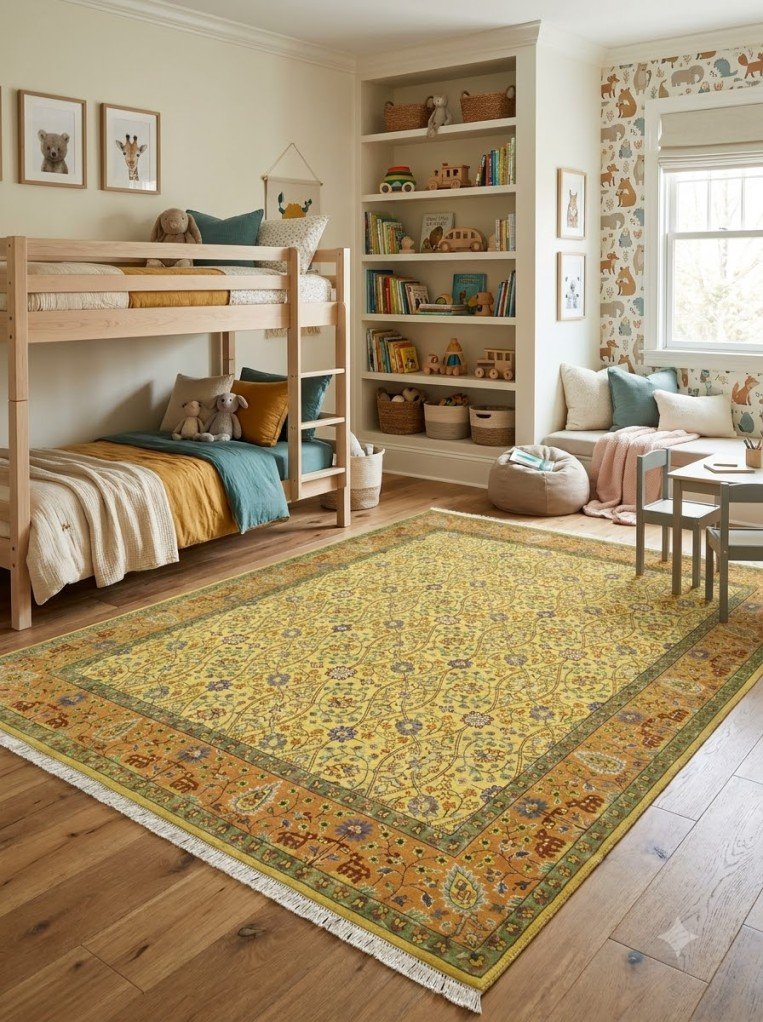 Artisan Oushak Wool Rug | Intricate Hand Knotted Craftsmanship