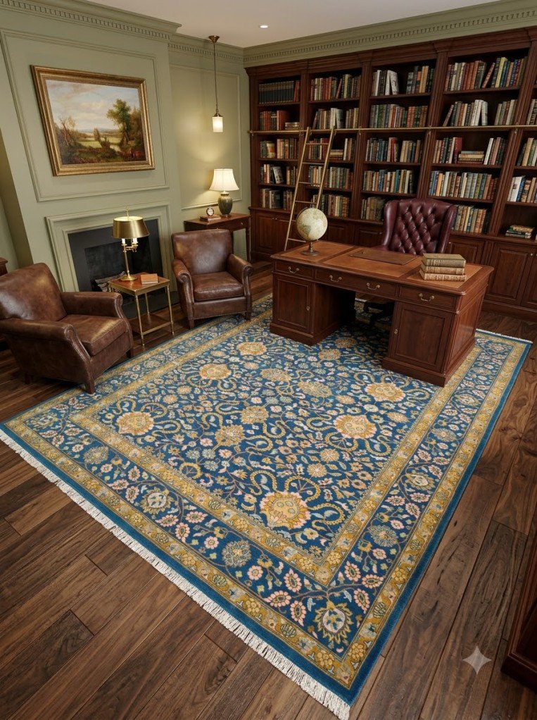 Royal Oushak Wool Rug | Hand Knotted Traditional Carpet