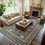 Royal Oushak Wool Rug | Hand Knotted Traditional Carpet view 6